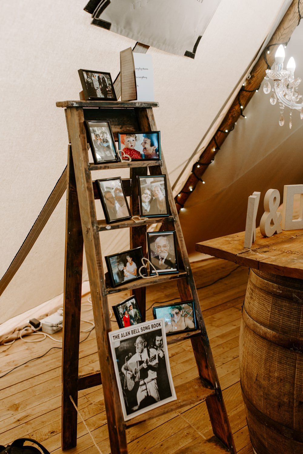 Stepladder Photographs Memories Tipis Riley Green Wedding Jessica Isherwood Photography