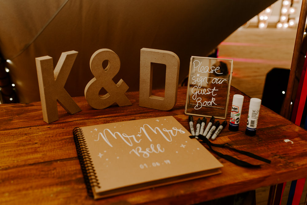 Guest Book Initials Calligraphy Glass Frame Tipis Riley Green Wedding Jessica Isherwood Photography