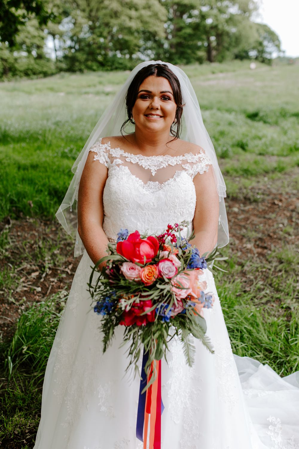 Bride Bridal Lace Dress Gown Sweetheart Neckline Boat Neck Veil Tipis Riley Green Wedding Jessica Isherwood Photography