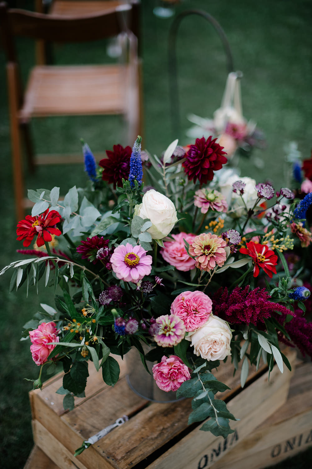 Flower Flowers Arrangement Candles Pink Roses Eucalyptus Dahlia Tuscany Wedding Lelia Scarfiotti