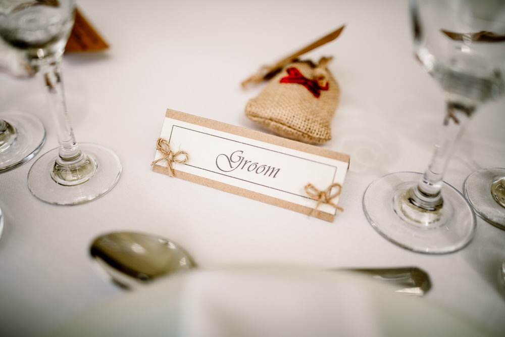 Place Name Card Twine Yorkshire Barn Wedding Hayley Baxter Photography