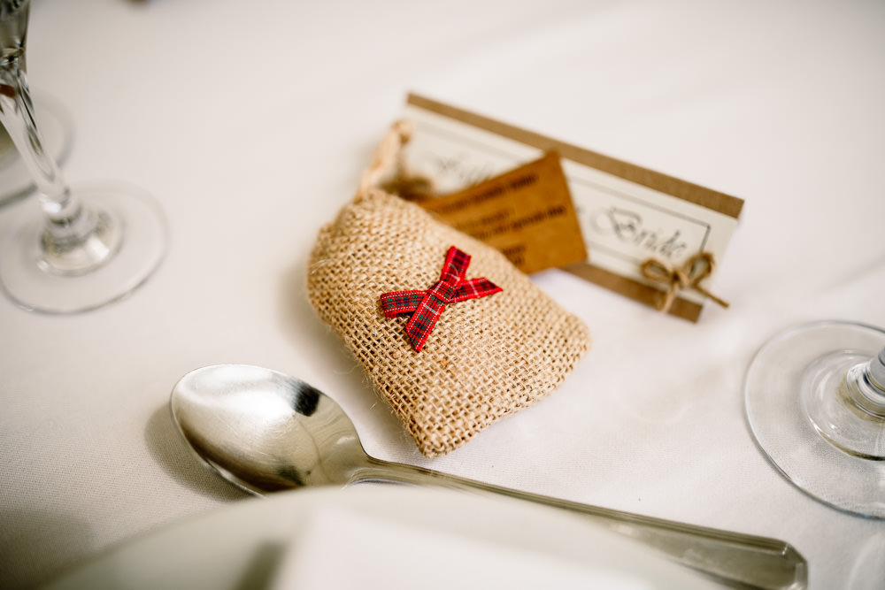 Favour Bag Hessian Burlap Favor Yorkshire Barn Wedding Hayley Baxter Photography