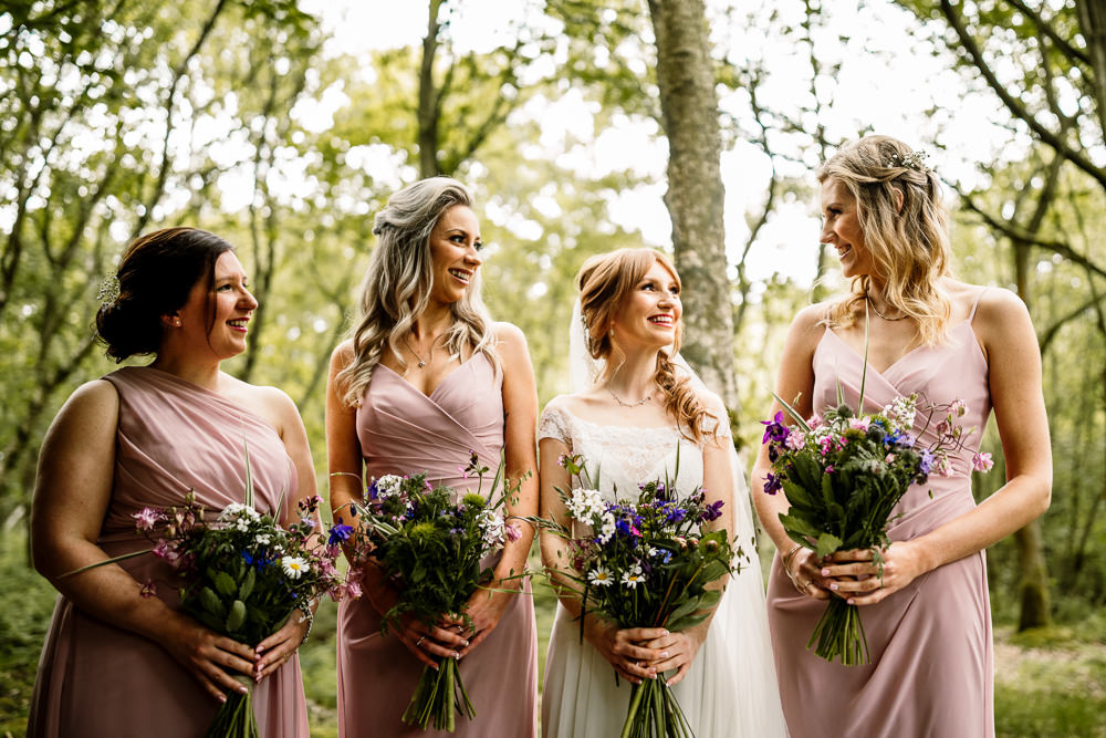 Bridesmaids Bridesmaid Dress Dresses Dusky Pink Yorkshire Barn Wedding Hayley Baxter Photography