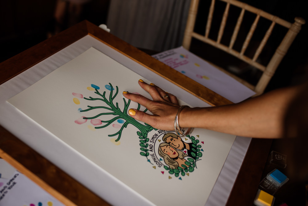 Guest Book Picture Thumb Print Barn Brynich Wedding Magda K Photography