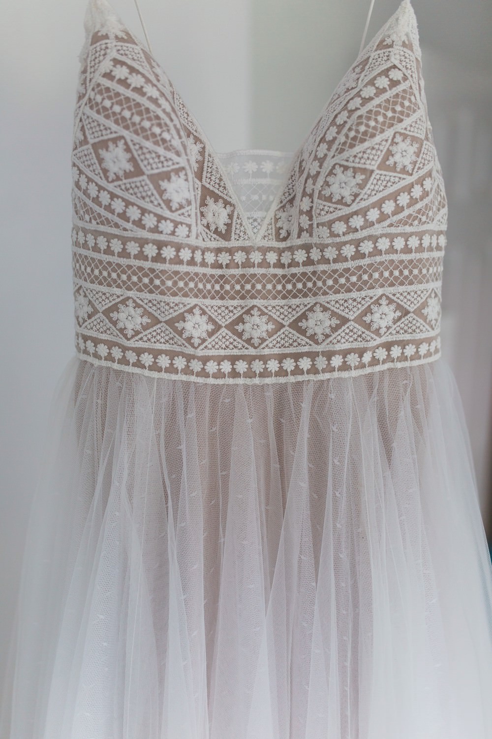 Dress Gown Bride Bridal Tulle Straps Willowby by Waters Crochet Bedfordshire Farm Wedding Milkbottle Photography