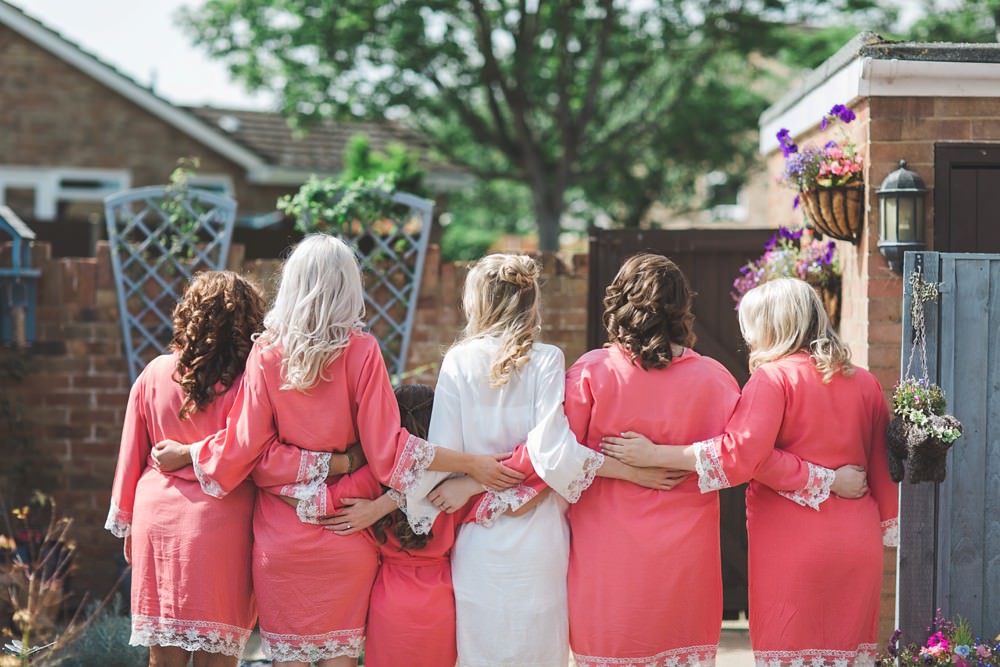 Bride Bridal Bridesmaids Dressing Gowns Robes Bedfordshire Farm Wedding Milkbottle Photography