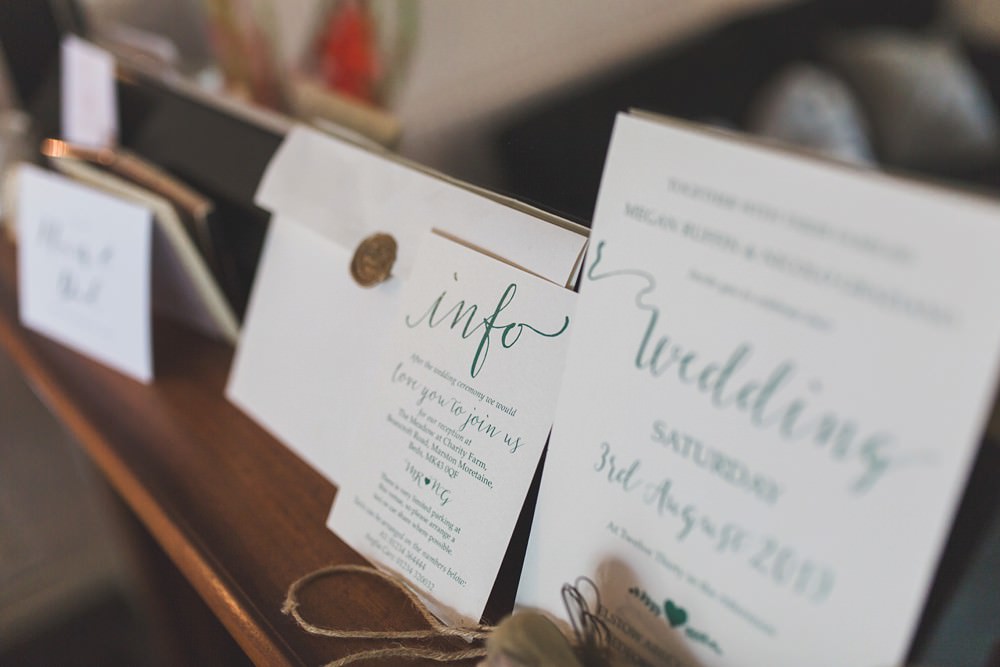 Stationery Invites Invitations Calligraphy Bedfordshire Farm Wedding Milkbottle Photography
