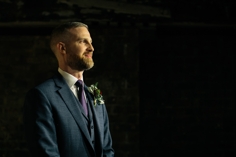 Groom Suit Navy Blue Purple Tie Bridal Jumpsuit Wedding Emily Jarrett Photography