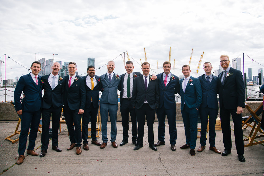 Groom Suit Navy Blue Purple Tie Groomsmen Bridal Jumpsuit Wedding Emily Jarrett Photography