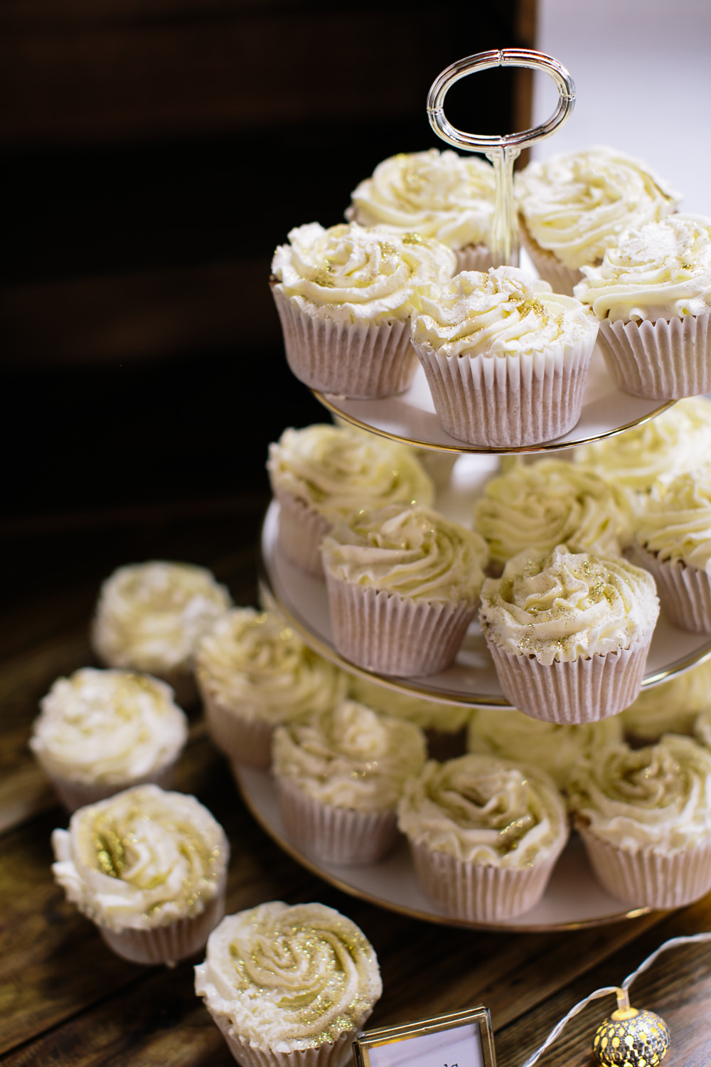 Cupcake Tower Bridal Jumpsuit Wedding Emily Jarrett Photography