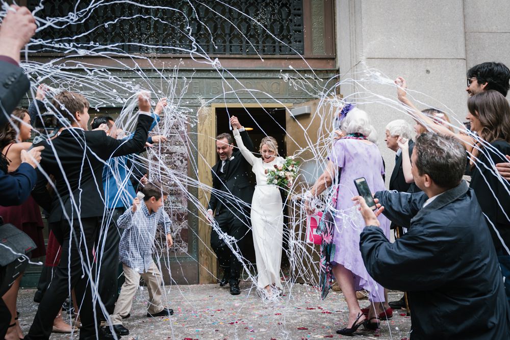 Silly String Confetti Brooklyn Elopement Everly Studios