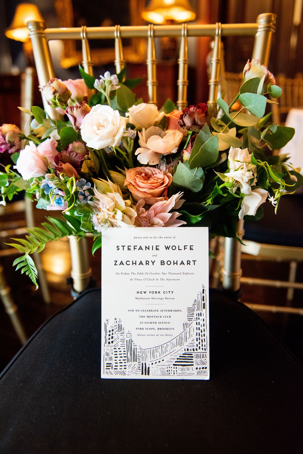 Bouquet Flowers Bride Bridal Rose Anemone Eucalyptus Greenery Foliage Brooklyn Elopement Everly Studios