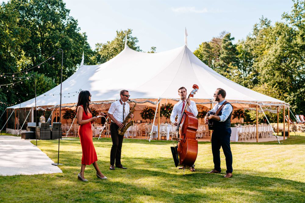 Band Drinks Reception Roaming Carousel Wedding Sarah Legge Photography