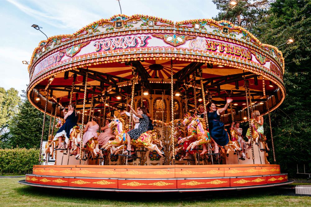 Fairground Funfair Carousel Wedding Sarah Legge Photography