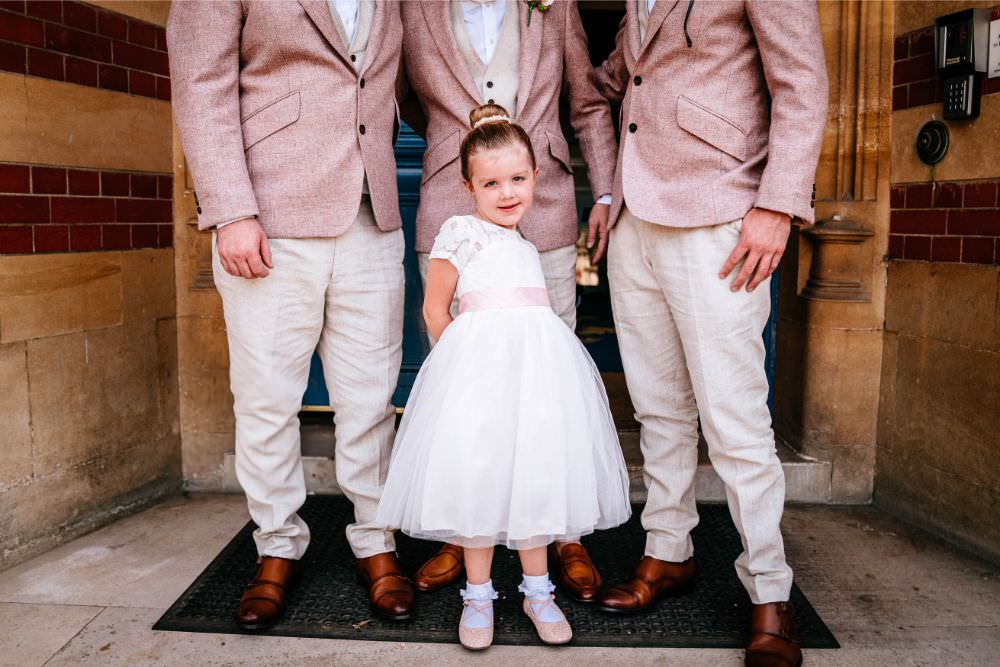 Flower Girl White Dress Pink Sash Ballet Shoes Carousel Wedding Sarah Legge Photography