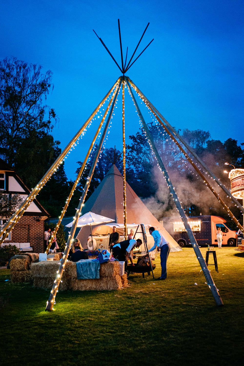 Naked Tipi Fairy Lights Carousel Wedding Sarah Legge Photography