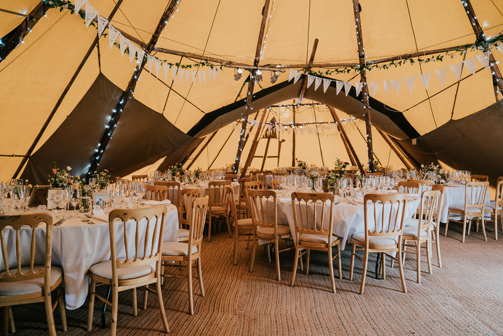 Tipi Bunting Fairy Lights Coverwood Lakes Wedding Diana V Photography