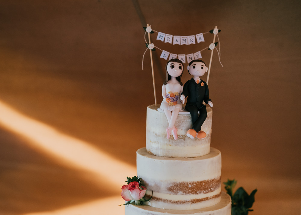 Semi Naked Cake Tall Bunting Topper Bride Groom Coverwood Lakes Wedding Diana V Photography