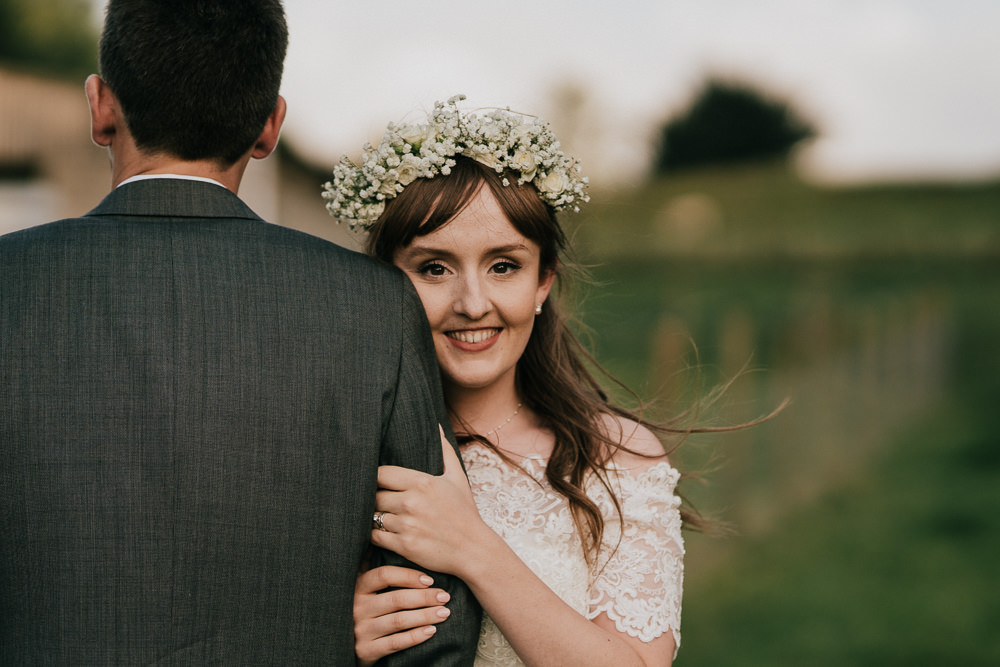 Bride Bridal Flowers Crown Make Up Gyp Gypsophila Coverwood Lakes Wedding Diana V Photography