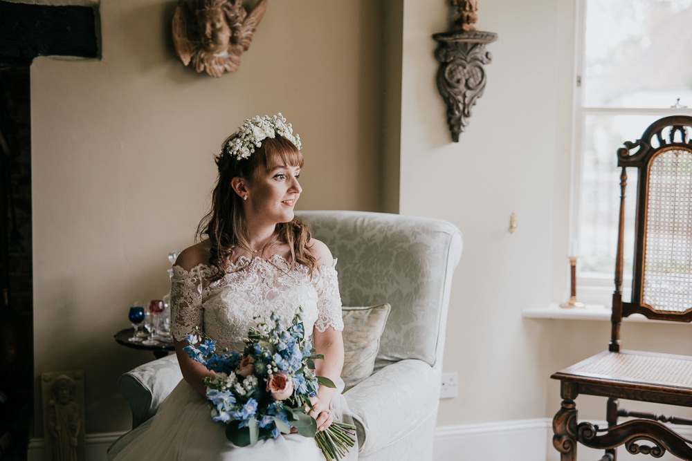 Dress Gown Bride Bridal Wed2B Lace Bolero Tulle Flower Crown Coverwood Lakes Wedding Diana V Photography
