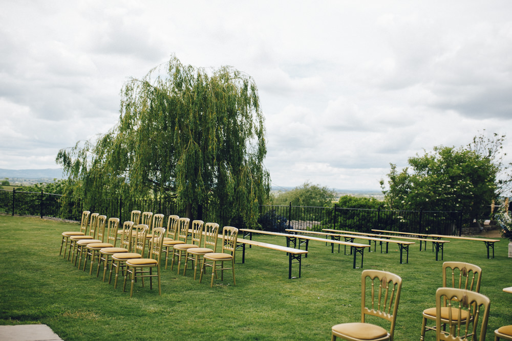 Outdoor Ceremony Seating Deer Park Hall Wedding Curious Rose Photography