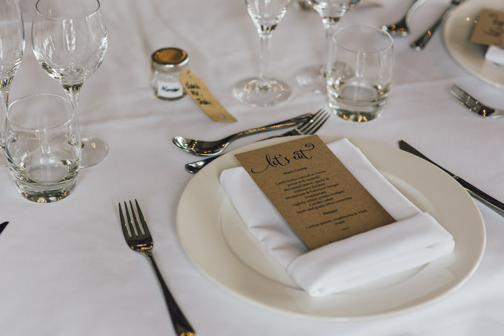 Menu Place Setting Deer Park Hall Wedding Curious Rose Photography