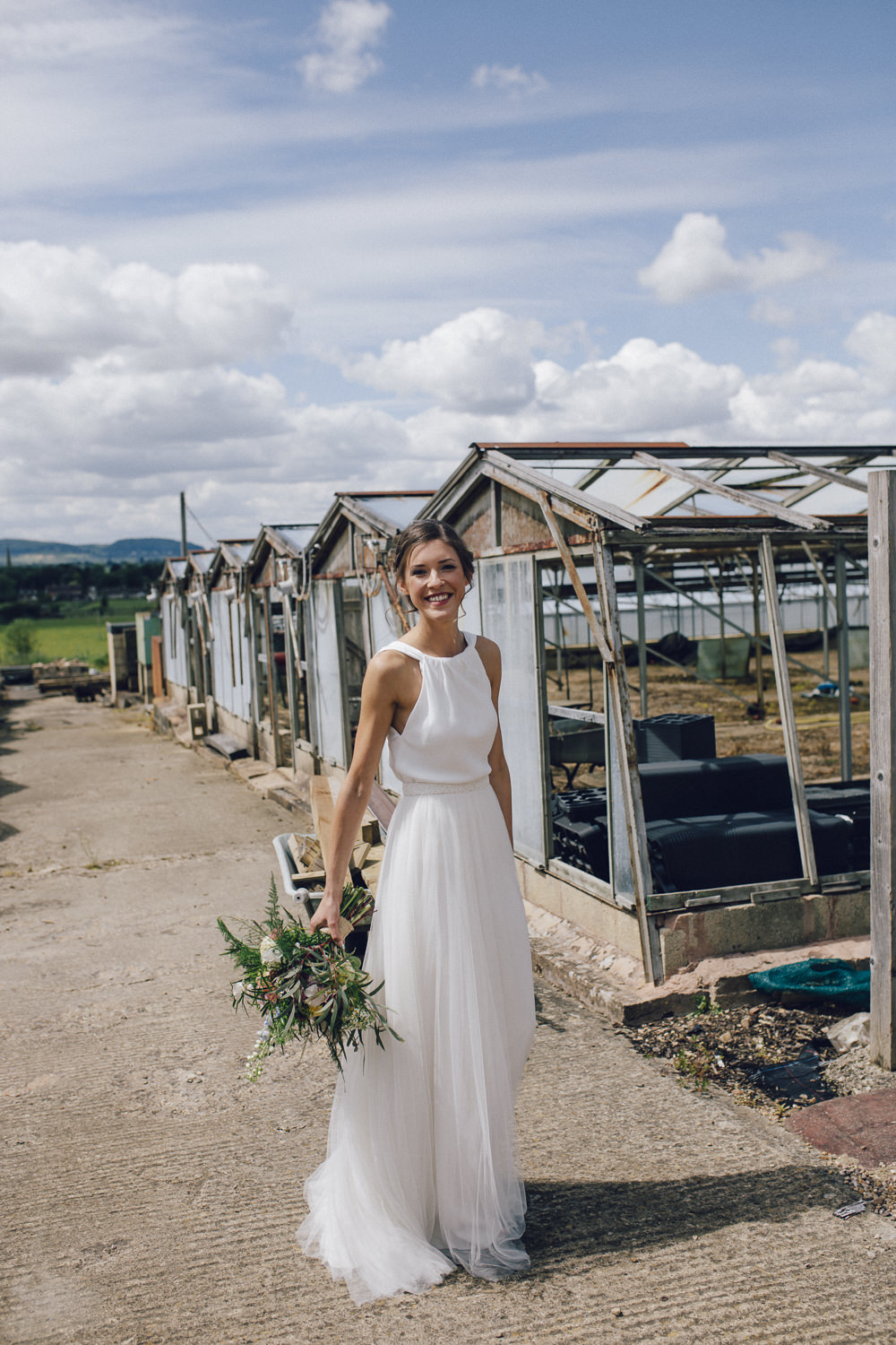 Bride Bridal Dress Gown Charlie Brear Top Skirt Open Back Deer Park Hall Wedding Curious Rose Photography