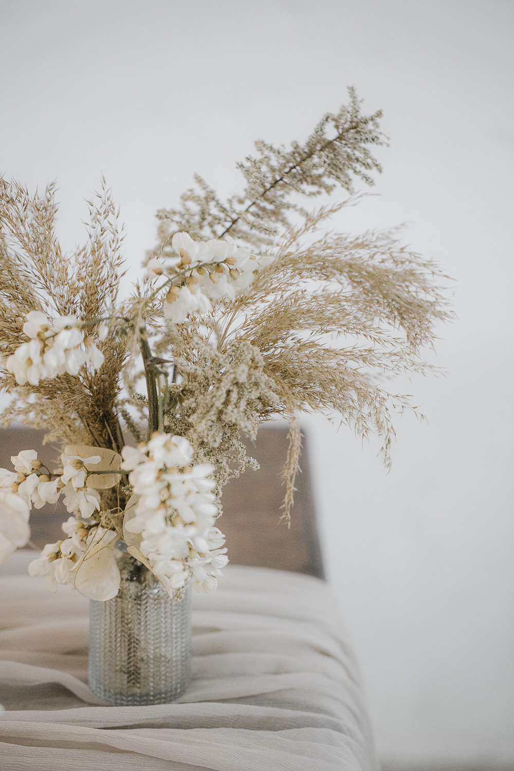 Pampas Grass Dried Flowers Centrepiece Bottle Vase Ethereal Artistic Wedding Ideas Francesca Francesca