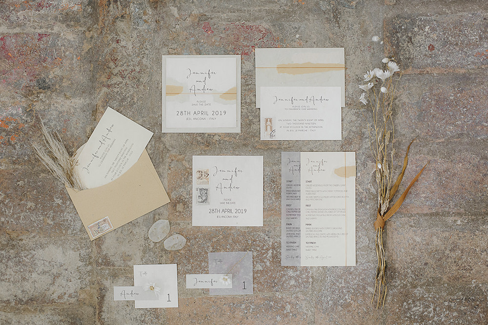 Stationery Calligraphy Glassine Envelope Suite Invite Invitations Flatlay Ethereal Artistic Wedding Ideas Francesca Francesca