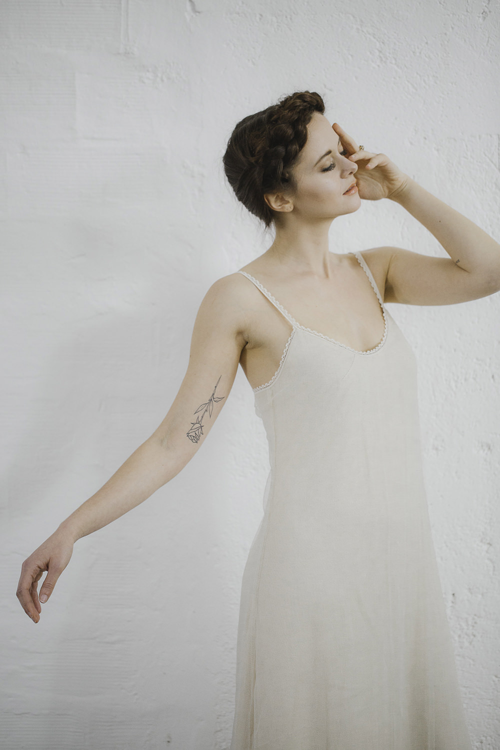 Lace Dress Gown Bride Bridal Modern Slip Sara Concept Bride Ethereal Artistic Wedding Ideas Francesca Francesca