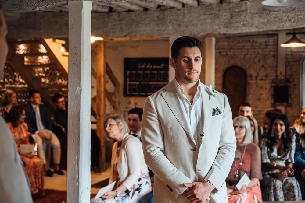 Groom Groomsmen Suit Cream Linen France Destination Wedding The Shannons Photography