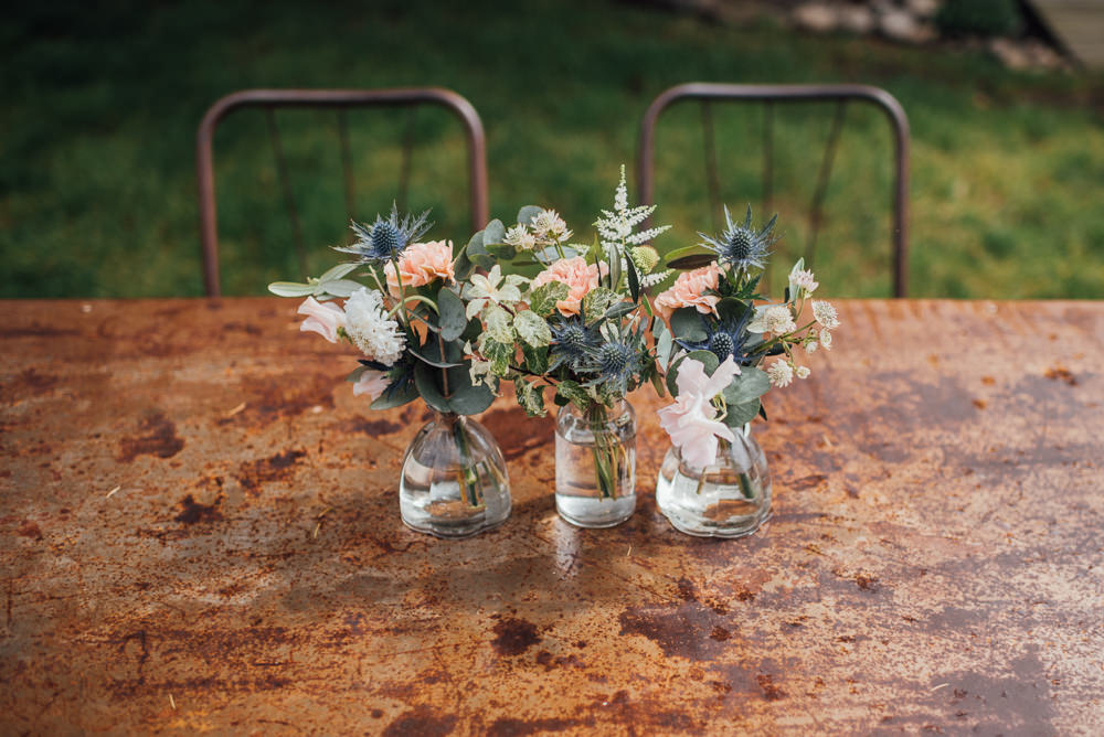 Bottle Flowers Decor France Destination Wedding The Shannons Photography