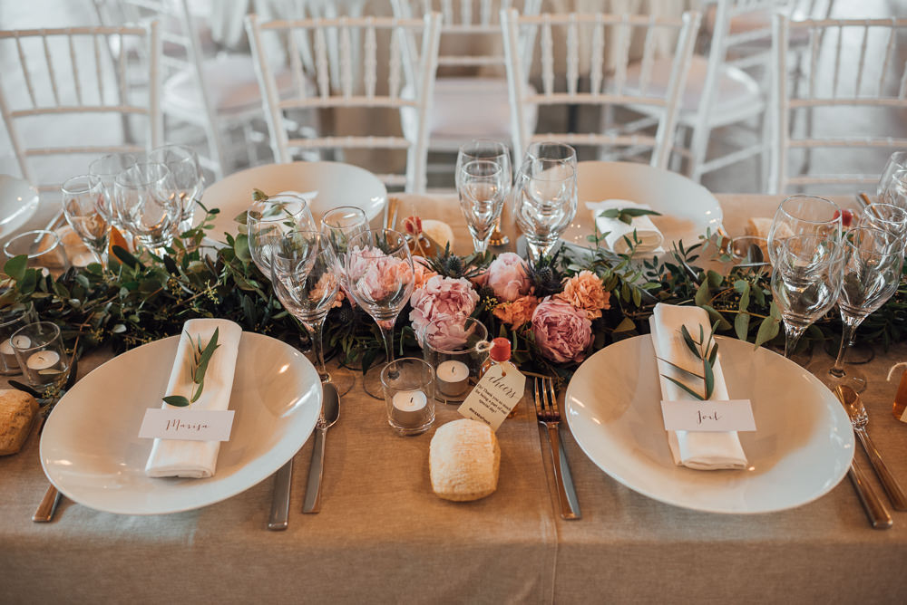 Table Flowers Garland Swag Greenery Foliage France Destination Wedding The Shannons Photography