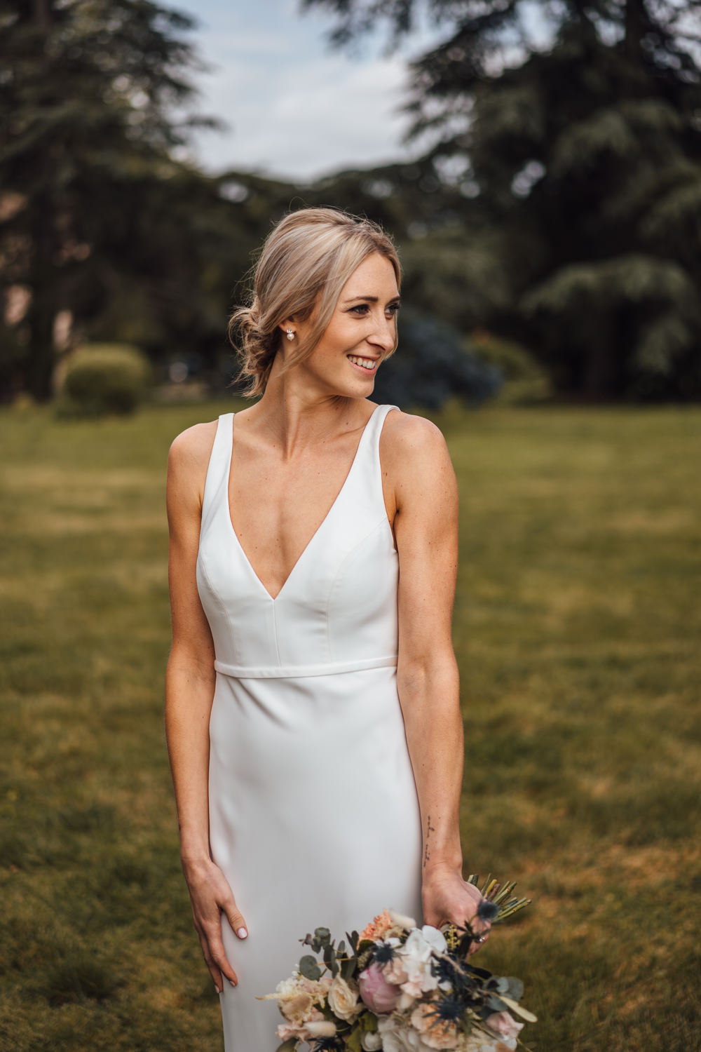 Bride Bridal Dress Gown Oui Sleek Simple France Destination Wedding The Shannons Photography