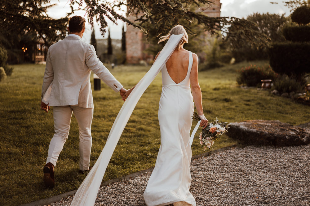 Bride Bridal Dress Gown Oui Sleek Simple Lace Veil France Destination Wedding The Shannons Photography