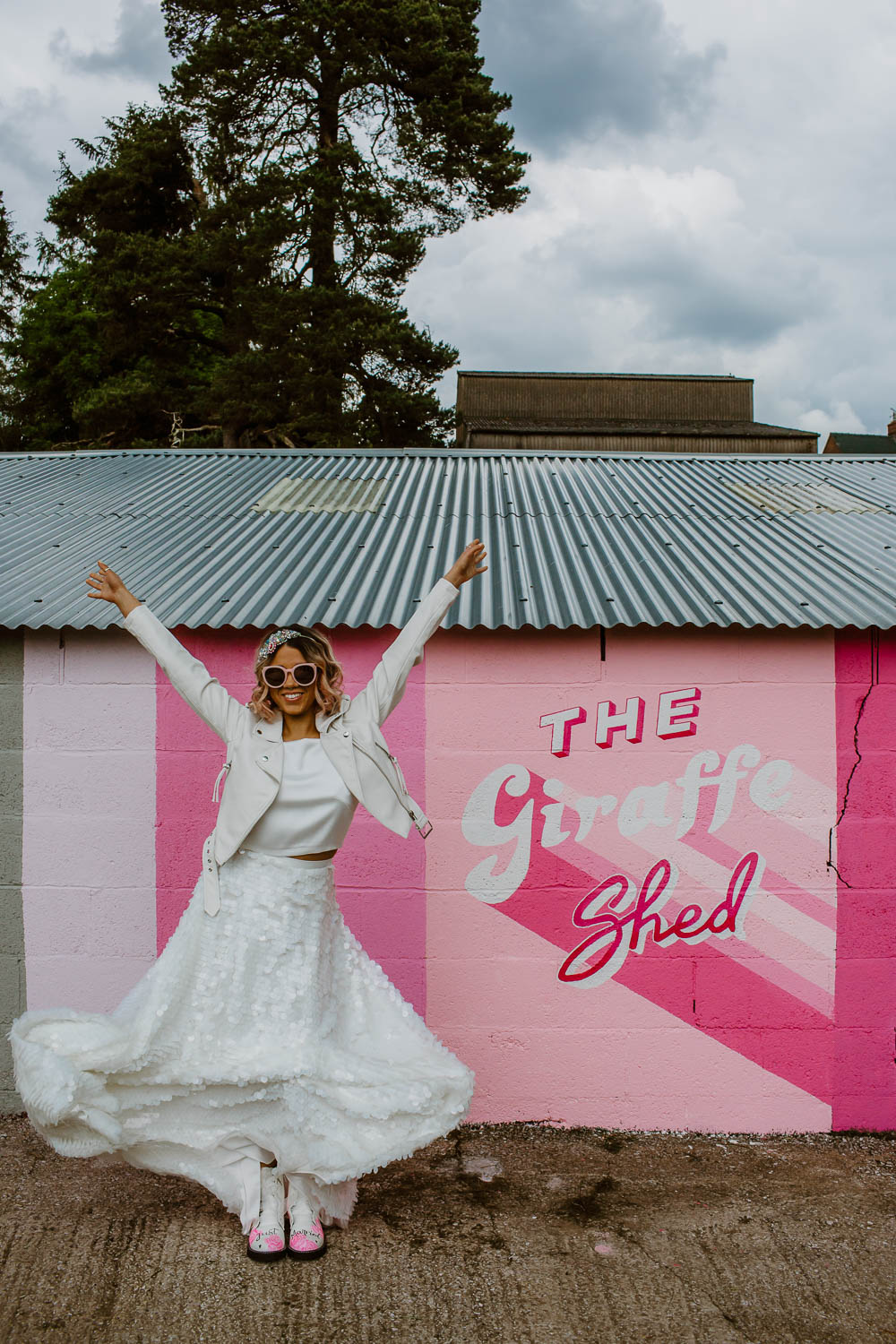Giraffe Shed Wedding When Charlie Met Hannah Bride Bridal Top Skirt Sequins