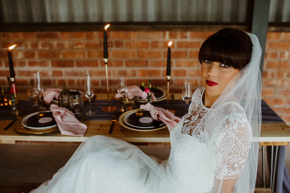 Bride Bridal Fringe Bangs Giraffe Shed Wedding When Charlie Met Hannah