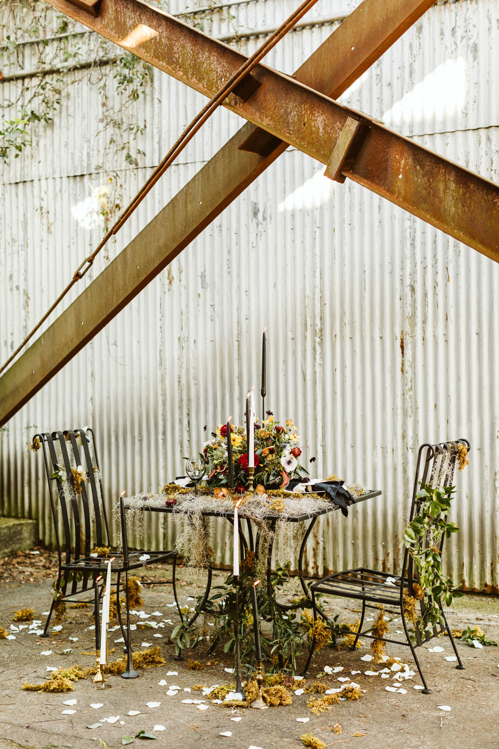 Sweetheart Table Tablescape Flowers Candles Halloween Wedding Ideas Megan Morales Photography
