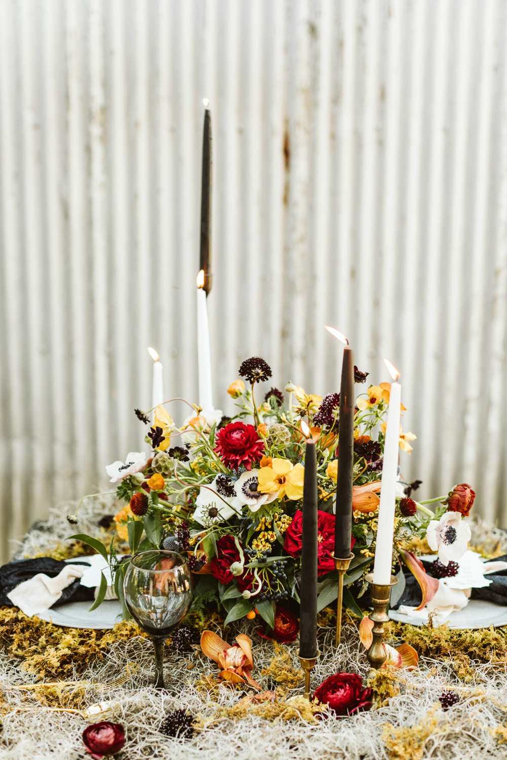 Sweetheart Table Tablescape Flowers Candles Halloween Wedding Ideas Megan Morales Photography