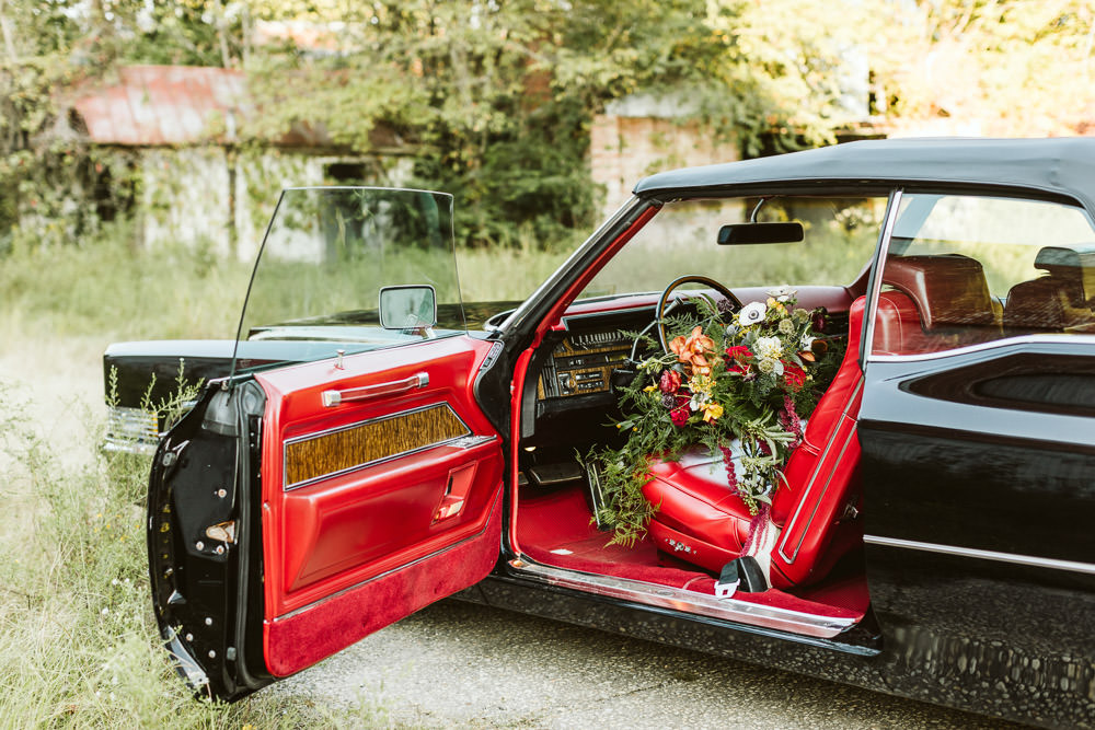 Car Transport Vintage Halloween Wedding Ideas Megan Morales Photography