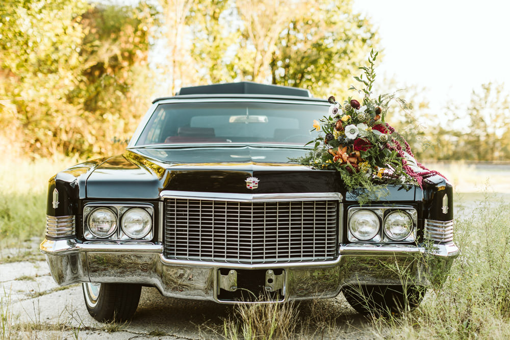 Car Transport Vintage Halloween Wedding Ideas Megan Morales Photography