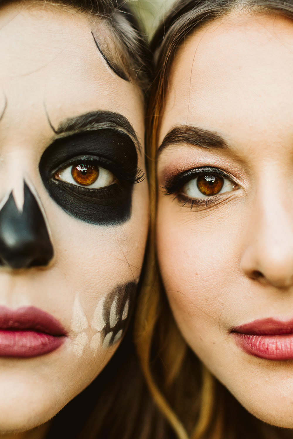 Skeleton Face Paint Bride Bridal Make Up Halloween Wedding Ideas Megan Morales Photography