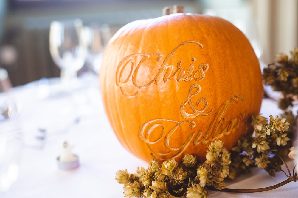Pumpkins Decor Decorations Centrepiece Halloween Wedding Nicola Casey Photography