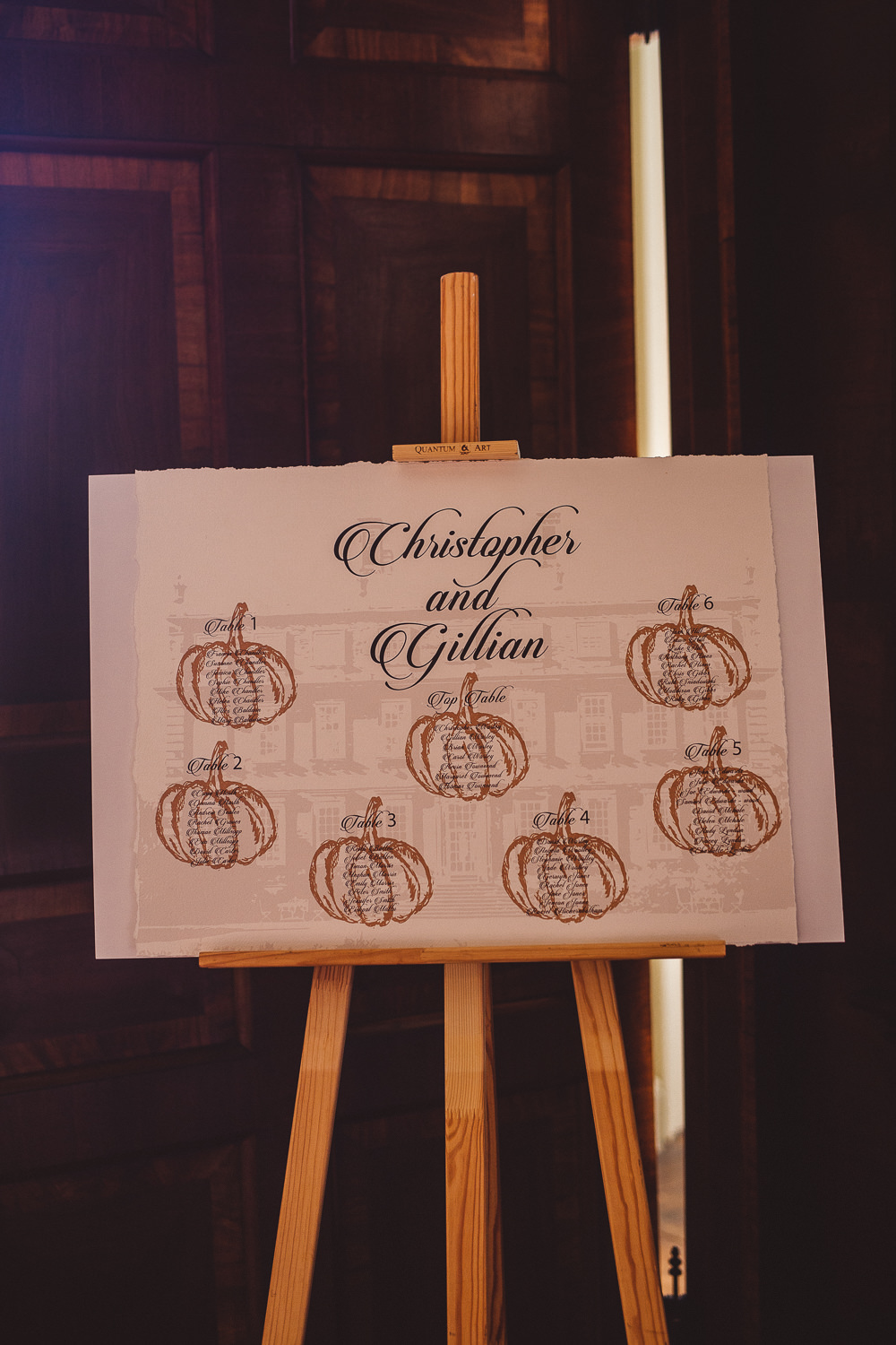 Pumpkin Seating Chart Table Plan Halloween Wedding Nicola Casey Photography