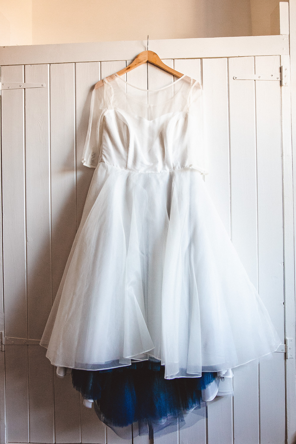 Bride Bridal Dress Gown Short 1950s Blue Petticoat Halloween Wedding Nicola Casey Photography