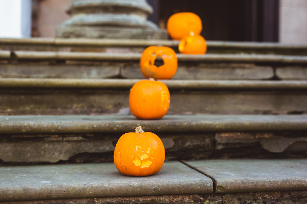 Pumpkins Decor Decorations Lanterns Halloween Wedding Nicola Casey Photography