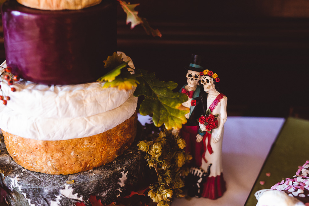 Cheese Tower Cake Stack Topper Halloween Wedding Nicola Casey Photography