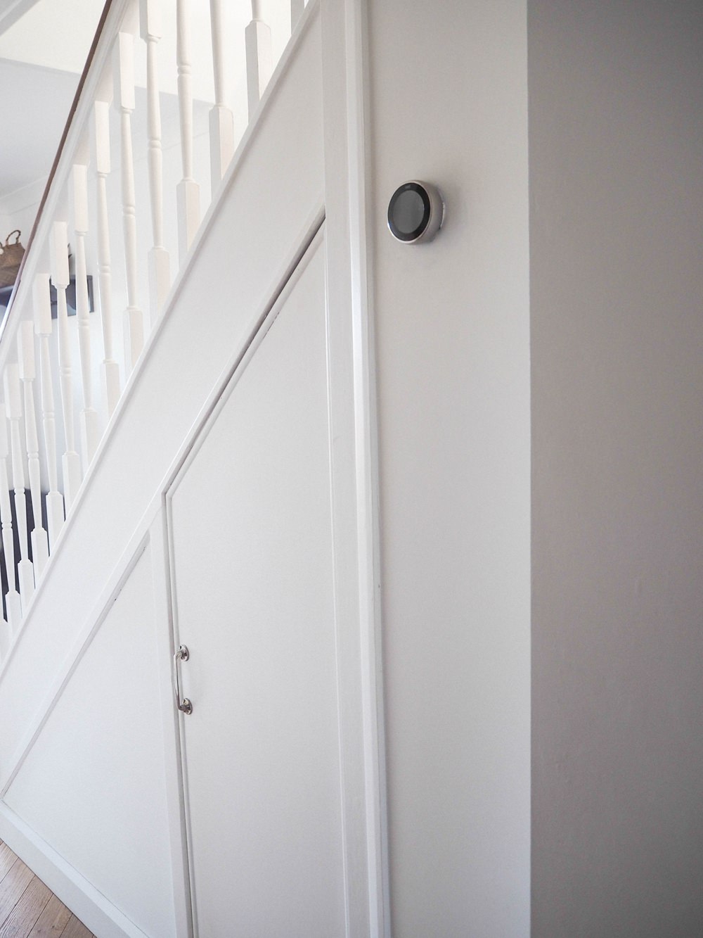 Hallway Renovation 1930s Stairs Hall Nest Thermostat Silver