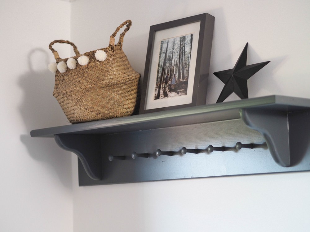 Hallway Renovation 1930s Peg Shelf Hall Dark Grey Belly Basket Pom Pom Barn Star