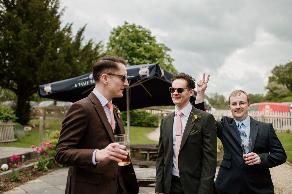 Groom Groomsmen Suit Brown Wool Henry Moore Wedding Ellie Gillard Photography